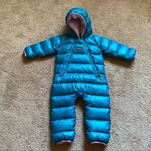 Patagonia toddler snowsuit - 100% recycled down.